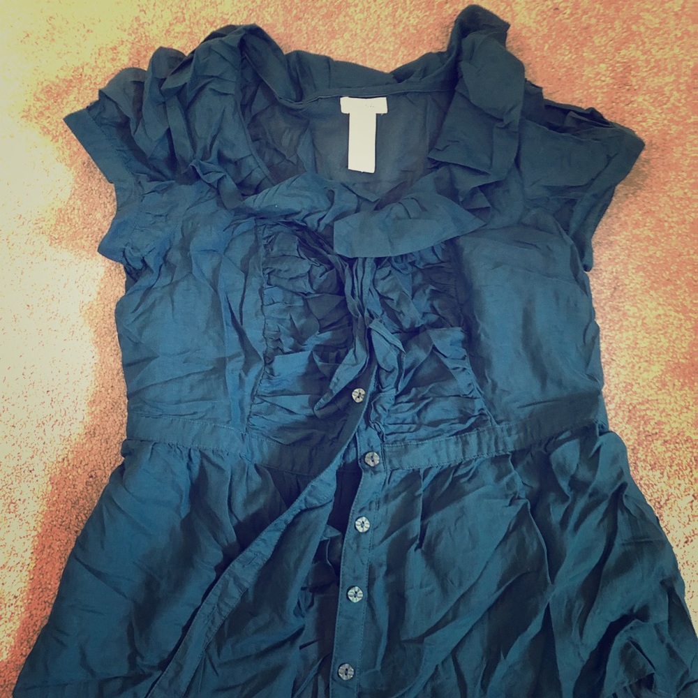 Anthropology ODille women's Top. blue/Navy